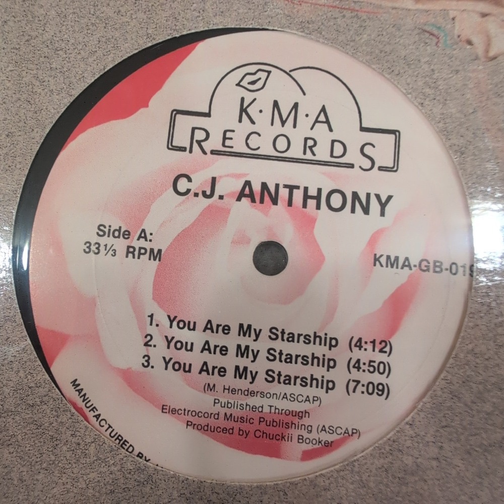 C.J. Anthony You Are My Starship She's Mine 12 Inch Vinyl Single 1989 KMA-GB-019 - Picture 2 of 3